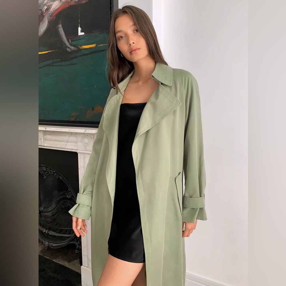 Aritzia Babaton Lawson new Trench Formal Business Casual Relaxed Spring Coat - Picture 3 of 12